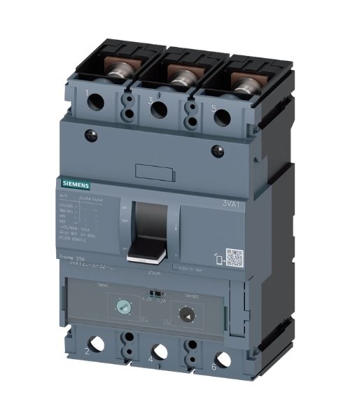 3VA1220-5EF32-0AA0 SIEMENS TMŞ 55KA 3 KUTUP, TM240, IN=200 A IR=140 A...200 A Iİ=5...10 X IN