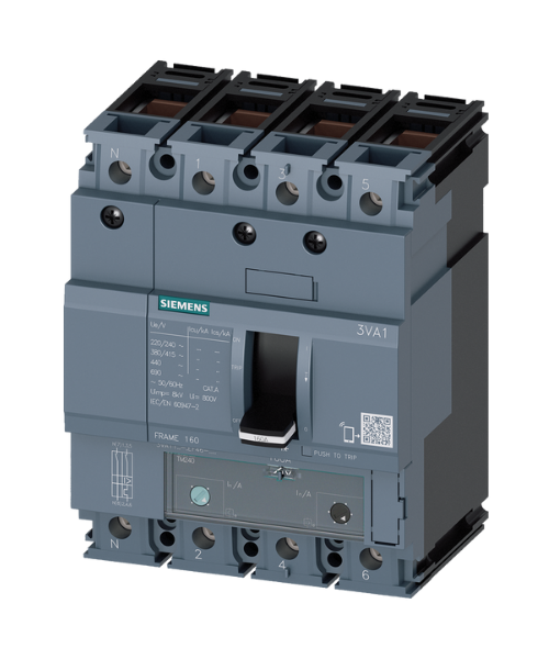 3VA1125-6EF46-0AA0 SIEMENS TMŞ 70KA 4 KUTUP, TM240, IN=25 A IR=18 A...25 A Iİ=6,4...12,8 X IN