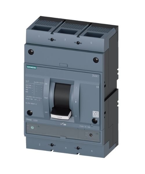 3VA1510-6EF32-0AA0 SIEMENS TMŞ 70KA 3 KUTUP, TM240, IN=1000 A IR=700 A...1000 A Iİ=5...10 X IN