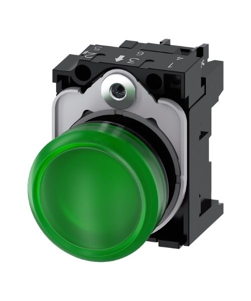 3SU1106-6AA40-1AA0 SIEMENS PLASTİK KOMPLE SİNYAL LAMBALAR YEŞİL 230 AC
