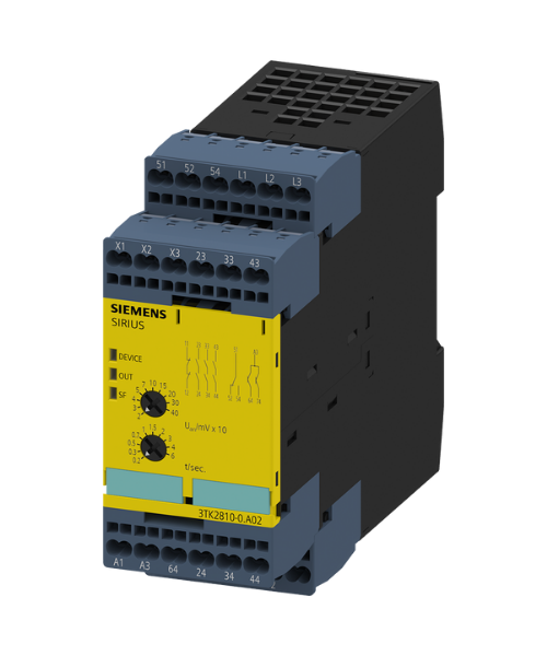 3TK2810-0GA02 SIEMENS EMNİYETLİ DURUŞ İZLEME RÖLESİ 230V AC 3NO+1NC KONTAK