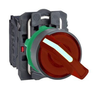 SCHNEIDER ELECTRIC KIRMIZI EKSİKSİZ IŞIKLI MANDAL BUTON ÇAP 22 2 KONUMLU SABİT 1NA+1NK 230V