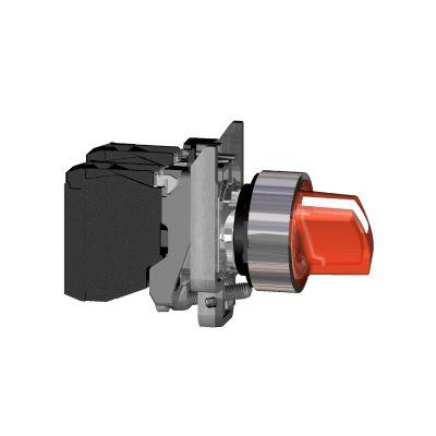 SCHNEIDER ELECTRIC KALICI IŞIKLI MANDAL BUTON KIRMIZI 1-0-2 24V AC-DC LEDLİ
