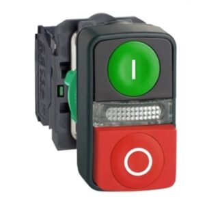 Schneider Electric XB5AW73731B5 - Yeşil Kırmızı Işıklı Çiftli Buton Ø22 1Na+1Nk 24V